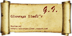 Glovnya Ilmár névjegykártya